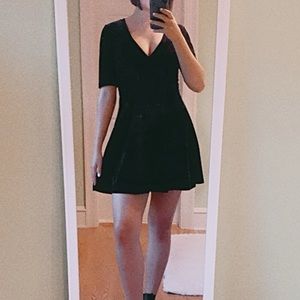 black velvet A-line mini dress | Size S